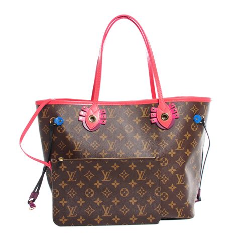 Louis Vuitton Neverfull MM Monogram Totem Flamingo Tote Bag